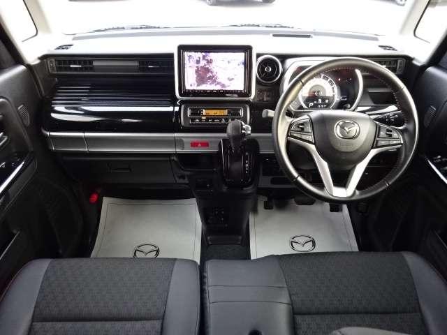 フレアワゴンカスタムスタイル ６６０　カスタムスタイル　ハイブリッド　ＸＳ　ナビ・ＴＶ・ＥＴＣ・全方位モニター・シートヒ　クルコン　ｉ－ｓｔｏｐ　ベンチシート　運転席側シートヒーター　地デジＴＶ　アルミホイール　ナビＴＶ　パーキングセンサー　スマキー　ＥＴＣ付き　ＰＳ　ＡＡＣ（3枚目）