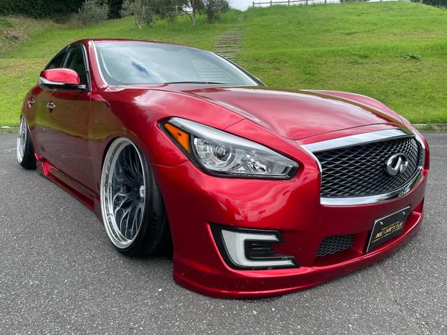 フーガ ３７０ＧＴ　タイプＳ　★インフィニティ後期仕様・ワンオフエアロ・フェンダー加工・社外エアサス４独仕様・Ｋブレイク２０インチ深リムホイル・社外ブレーキキット・運転席助手席シートヒーター、シートエアコン・本革シート（2枚目）