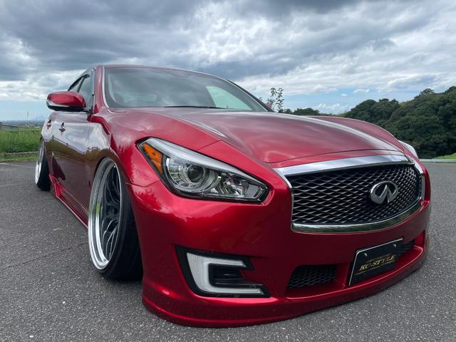 フーガ ３７０ＧＴ　タイプＳ　★インフィニティ後期仕様・ワンオフエアロ・フェンダー加工・社外エアサス４独仕様・Ｋブレイク２０インチ深リムホイル・社外ブレーキキット・運転席助手席シートヒーター、シートエアコン・本革シート（5枚目）