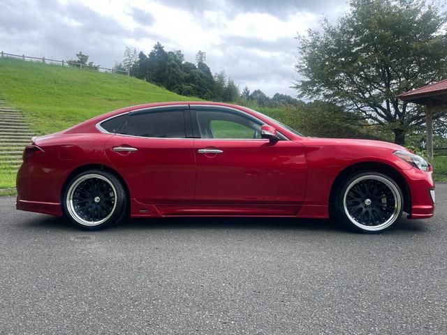 フーガ ３７０ＧＴ　タイプＳ　★インフィニティ後期仕様・ワンオフエアロ・フェンダー加工・社外エアサス４独仕様・Ｋブレイク２０インチ深リムホイル・社外ブレーキキット・運転席助手席シートヒーター、シートエアコン・本革シート（22枚目）
