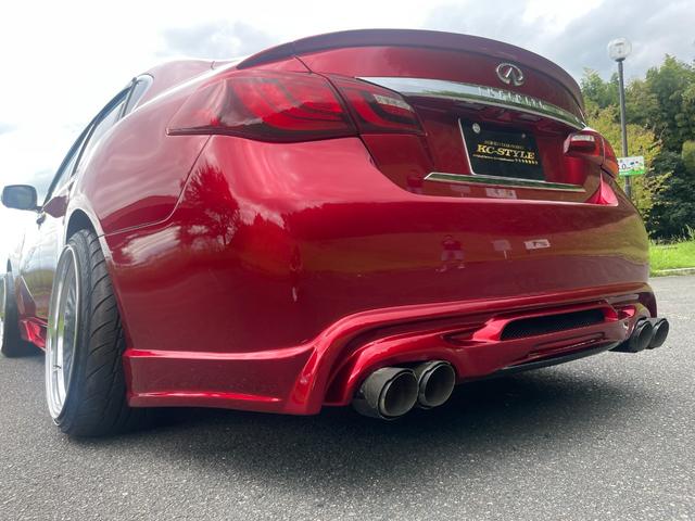フーガ ３７０ＧＴ　タイプＳ　★インフィニティ後期仕様・ワンオフエアロ・フェンダー加工・社外エアサス４独仕様・Ｋブレイク２０インチ深リムホイル・社外ブレーキキット・運転席助手席シートヒーター、シートエアコン・本革シート（25枚目）
