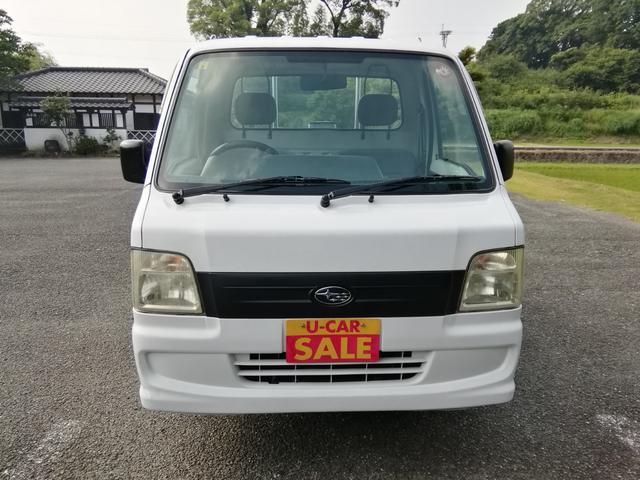 サンバートラック 　４ＷＤ　５速ミッション　パワステ　エアコン　三方開　　走行１２２２００ｋｍ　タイミングベルト交換済み　車検２年付き　内外装クリーニング済み（2枚目）