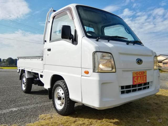 サンバートラック 　４ＷＤ　５速ミッション　パワステ　エアコン　三方開　　走行１１９３００ｋｍ　タイミグベルト交換済み　内外装クリーニング済み　車検２年付き（10枚目）