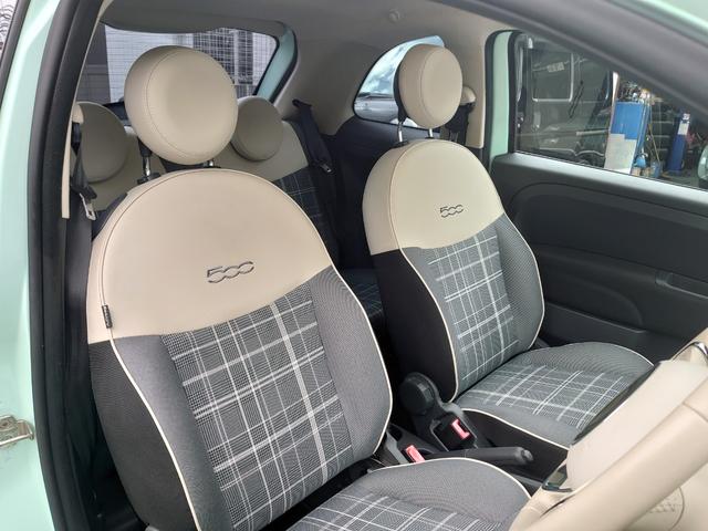 ５００ ツインエア　ラウンジ　ガラスルーフ　チェック柄シート　デジタルインナーミラー　前後ドラレコ　バックカメラ　純正１５ＡＷ（13枚目）