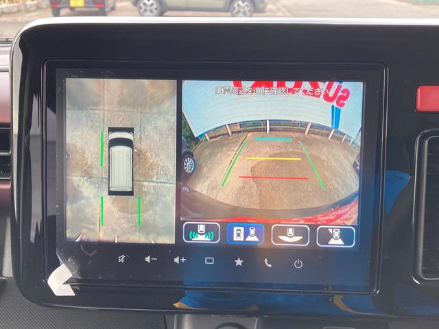 スペーシアカスタム カスタム　ＨＹＢＲＩＤ　ＸＳターボ　ナビ　全方位カメラ　オートライト　Ｂｌｕｅｔｏｏｔｈ　両側パワースライドドア　純正ナビ　プッシュスタート　シートヒーター　オートエアコン　衝突被害軽減システム　アイドリングストップ　横滑り防止機能　衝突安全ボディ（3枚目）