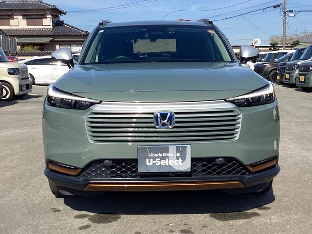 ヴェゼル ｅ：ＨＥＶＸ・ＨｕＮＴパッケージ　当社デモカー　ＨＯＮＤＡＣＯＮＮＥＣＴナビ　ドライブレコーダー前後　１６インチアルミホイール　ルーフレール　コンビシート　本革巻きステアリング　車線逸脱防止　アダクティブクルーズコントロール　Ｂカメラ（2枚目）