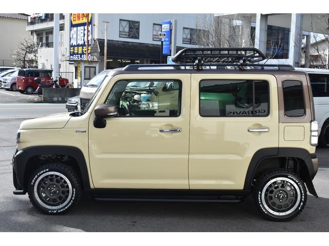 ＪスタイルＩＩターボ　届出済み未使用車　ＧＲＡＶＩＳハスラーコンプリート　ちょいあげ　ＷＯＲＫ１５インチＡＷ　オープンカントリーホワイトレター　結晶塗装ルーフラック　バンパーガード　サイドステップ　ＪＡＯＳマッドガード(13枚目)