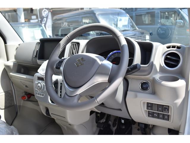 エブリイワゴン ＰＺターボスペシャル　届出済未使用車／パールホワイト／両側パワースライドドア／左側オートステップ／スマートキー／ＬＥＤヘッドランプ／純正１４ＡＷ／クリアランスソナー／本革巻きステアリング／標準ルーフ（15枚目）