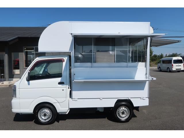 キャリイトラック 移動販売車　キッチンカー　２名乗車　４ナンバー　２槽シンク　外部電源　換気扇　サイドリア販売カウンター　カウンターテーブル　ＥＴＣ　１００Ｌ給排水タンク　水中ポンプ　ＬＥＤ照明　ＡＣ１００Ｖコンセント　レンタアップ（16枚目）