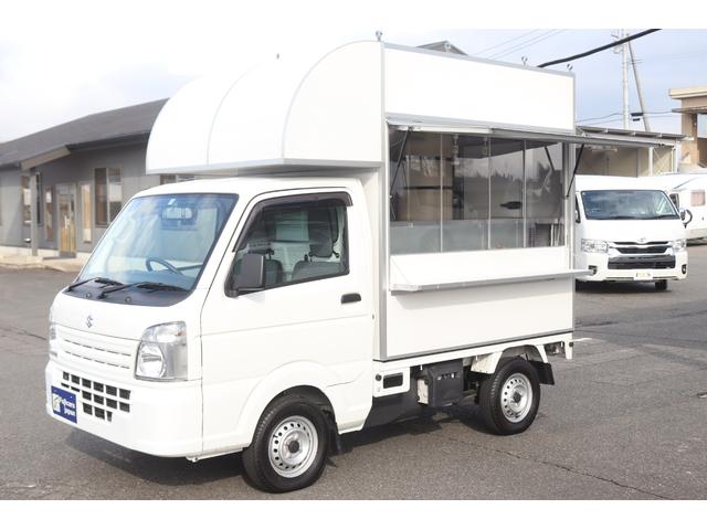 キャリイトラック 移動販売車　キッチンカー　８ナンバー　３槽シンク　冷凍冷蔵庫　給排水１００Ｌ　換気扇　扇風機　外部電源　カウンターテーブル　ワンオーナー　ライディングレール　ミラー型前後ドラレコ　コンセント販売窓（61枚目）