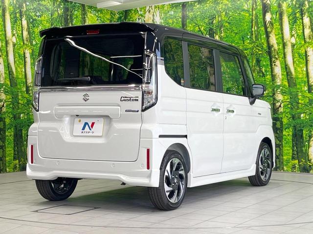 スペーシアカスタム ハイブリッドＸＳ　届出済未使用車　両側電動ドア　全周囲カメラ　衝突被害軽減システム　レーダークルーズ　ハーフレザーシート　スマートキー　ＬＥＤヘッド　車線逸脱警報　オートライト　オートエアコン　純正１５インチアルミ（17枚目）