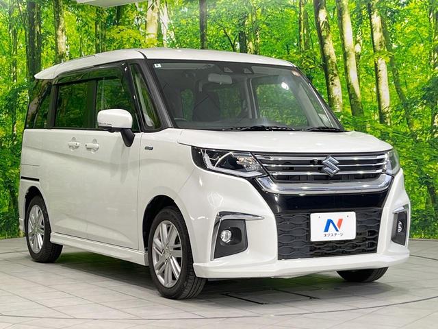 ソリオ ハイブリッドＭＺ　純正ナビ　衝突被害軽減システム　レーダークルーズ　両側電動ドア　全周囲カメラ　スマートキー　ＬＥＤヘッド　ビルトインＥＴＣ　コーナーセンサー　純正１５インチアルミ　車線逸脱警報　オートライト（16枚目）