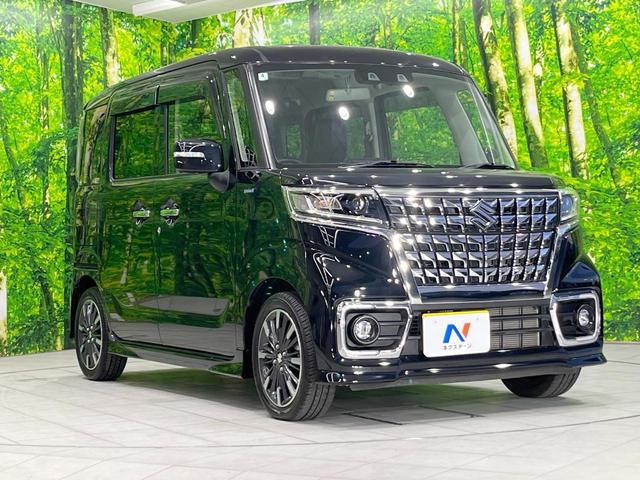 スペーシアカスタム ハイブリッドＸＳ　ナビ　衝突被害軽減システム　レーダークルーズ　両側電動ドア　ハーフレザーシート　スマートキー　ＬＥＤヘッド　コーナーセンサー　純正１５インチアルミ　車線逸脱警報　オートライト　オートエアコン　ＣＤ（16枚目）