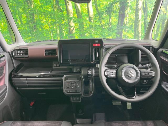 スペーシアカスタム ハイブリッドＸＳ　届出済未使用車　両側電動ドア　純正ナビ　全周囲カメラ　衝突被害軽減システム　レーダークルーズ　ハーフレザーシート　コーナーセンサー　スマートキー　ＬＥＤヘッド　純正１５インチアルミ　オートライト（2枚目）