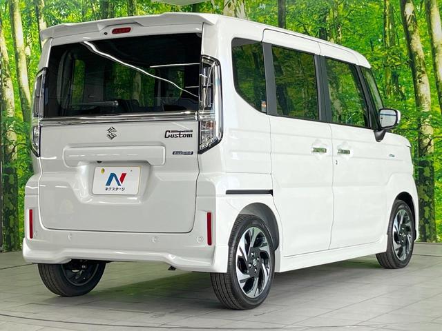 スペーシアカスタム ハイブリッドＸＳ　届出済未使用車　両側電動ドア　純正ナビ　全周囲カメラ　衝突被害軽減システム　レーダークルーズ　ハーフレザーシート　コーナーセンサー　スマートキー　ＬＥＤヘッド　純正１５インチアルミ　オートライト（17枚目）