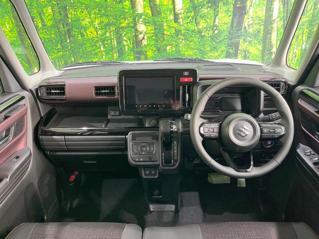 スペーシアカスタム ハイブリッドXS 届出済未使用車 純正ナビ 衝突被害軽減システム レーダークルーズ 両側電動ドア 全周囲カメラ スマートキー LEDヘッド ハーフレザーシート コーナーセンサー 純正14インチアルミ オートライト(2枚目)