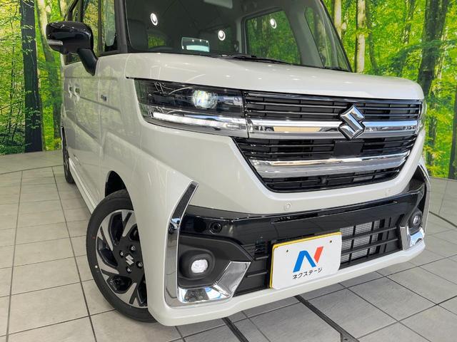 スペーシアカスタム ハイブリッドＸＳ　届出済未使用車　両側電動ドア　全周囲カメラ　衝突被害軽減システム　レーダークルーズ　ハーフレザーシート　コーナーセンサー　スマートキー　ＬＥＤヘッド　純正１５インチアルミ　オートハイビーム（12枚目）