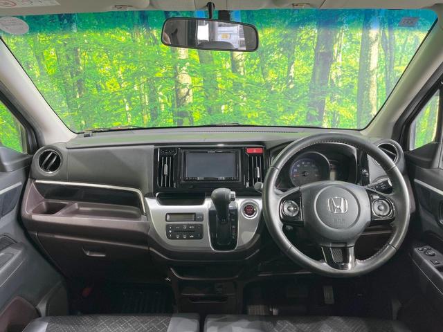 N-WGNカスタム G・Lパッケージ SDナビ バックカメラ スマートキー HIDヘッド ETC クルコン オートライト オートエアコン ハーフレザーシート 純正14インチアルミ Bluetooth DVD再生 フルセグ(2枚目)