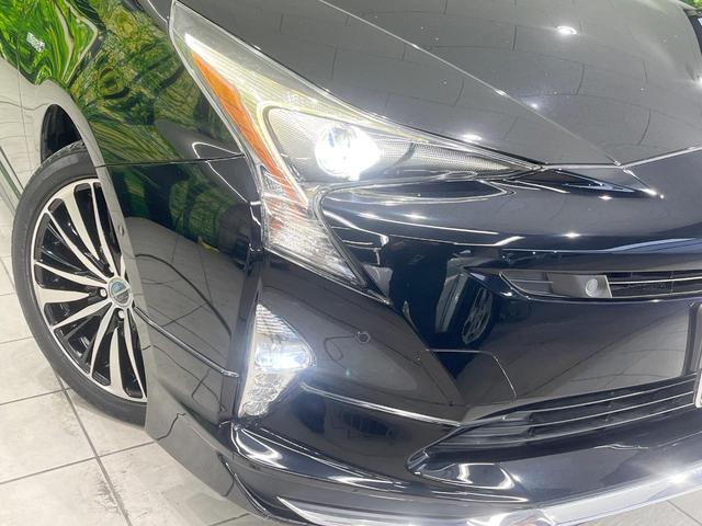 プリウス Ｓセーフティプラス　フルエアロ　ＳＤナビ　バックカメラ　衝突被害軽減システム　レーダークルーズ　禁煙車　レザー調シート　コーナーセンサー　スマートキー　ＬＥＤヘッド　ビルトインＥＴＣ　車線逸脱警報　オートライト（12枚目）