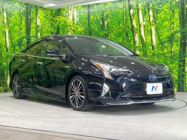 プリウス Ｓセーフティプラス　フルエアロ　ＳＤナビ　バックカメラ　衝突被害軽減システム　レーダークルーズ　禁煙車　レザー調シート　コーナーセンサー　スマートキー　ＬＥＤヘッド　ビルトインＥＴＣ　車線逸脱警報　オートライト（16枚目）