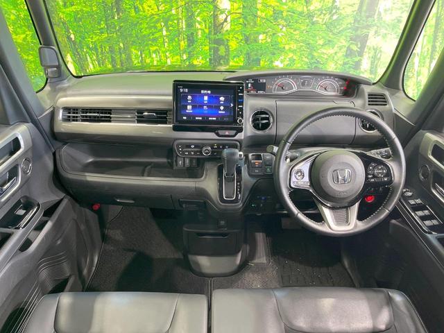 Ｎ－ＢＯＸカスタム Ｌターボ　スタイル＋ブラック　純正ＳＤナビ　衝突被害軽減システム　レーダークルーズ　両側電動ドア　バックカメラ　スマートキー　ＬＥＤヘッド　ハーフレザーシート　コーナーセンサー　ビルトインＥＴＣ　純正１５インチアルミ（2枚目）