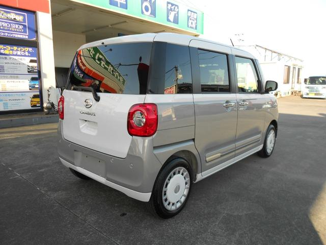 ムーヴキャンバス ストライプスＧ　スマートアシストＩＩＩ／走行５８００キロ／ＳＤナビ・フルセグＴＶ／バックカメラ／プッシュスタート／両側電動スライドドア／ＬＥＤライト／シートヒーター／カップヒーター／禁煙車（5枚目）