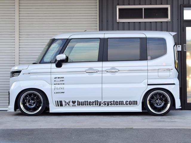 スペーシアカスタム 　バタフライシステムエアロパーツ・ファイナルコネクション新品車高調・ＷＯＲＫ　エモーション１６インチ新品アルミホイール・新品ルッチーニタイヤ（3枚目）