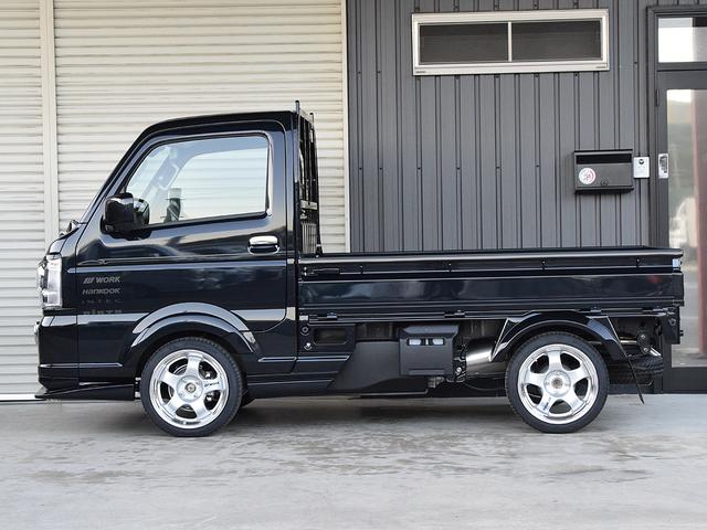 キャリイトラック ＫＣエアコン・パワステ　４ＷＤ　ＭＴ　バタフライシステムエアロ　ワーク１５インチアルミ　ハンコック１５インチタイヤ　ＬＥＤヘッドライト　キーレス　ＩＮＴＥＣ　ＬＥＤテール　クラッチオシートカバー（11枚目）