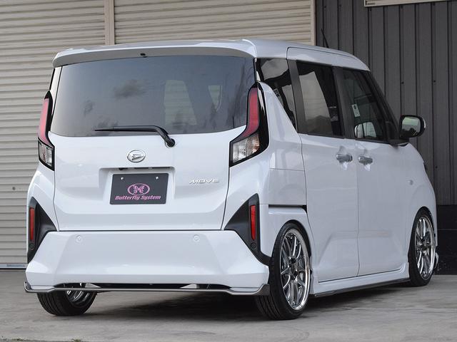 ムーヴ ＲＳ　バタフライシステムエアロパーツ・ファイナルコネクション新品車高調・ＷＯＲＫ　エモーション１６インチ新品アルミホイール・新品ＬＵＣＣＩＮＩタイヤ・純正９インチディスプレィオーディオ・左右シートシーター（14枚目）