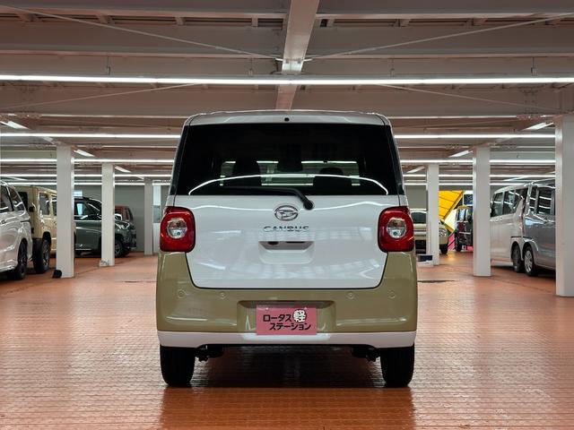 ムーヴキャンバス ストライプスＧ　届出済未使用車　ブレーキサポート　ソナー　アイドリングストップ　両側電動スライドドア　スマートキー　プッシュスタート　Ｗシートヒーター　ＬＥＤヘッドライト　オートライト　オートエアコン（4枚目）