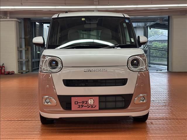 ムーヴキャンバス ストライプスＧ　届出済未使用車　ブレーキサポート　ソナー　アイドリングストップ　両側電動スライドドア　スマートキー　プッシュスタート　Ｗシートヒーター　ＬＥＤヘッドライト　オートマチックハイビーム　オートエアコン（4枚目）