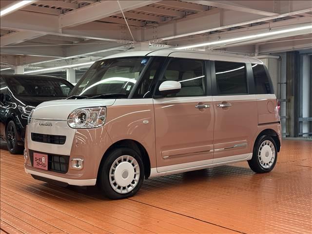 ムーヴキャンバス ストライプスＧ　届出済未使用車　ブレーキサポート　ソナー　アイドリングストップ　両側電動スライドドア　スマートキー　プッシュスタート　Ｗシートヒーター　ＬＥＤヘッドライト　オートマチックハイビーム　オートエアコン（5枚目）