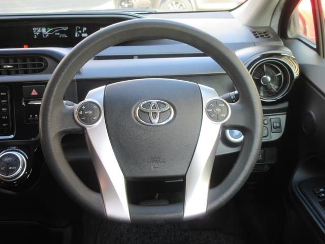 アクア Ｓ　ＥＴＣ　バックカメラ　ナビ　ＴＶ　スマートキー　電動格納ミラー　ＣＶＴ　衝突安全ボディ　記録簿　ＡＢＳ　ＥＳＣ　ＣＤ　Ｂｌｕｅｔｏｏｔｈ　エアコン　パワーステアリング　パワーウィンドウ（9枚目）