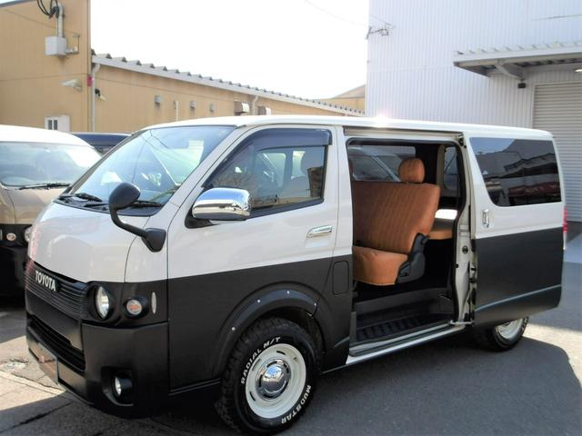 ロングスーパーGL 3000ccディーゼルターボ 丸目フェイス ブラックルーフ オーバーフェンダー DEANクロスカントリー16AW マッドスターMTタイヤ キャメルクラシックシートカバー ベットキット(13枚目)