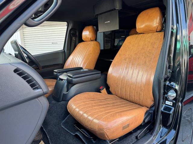 ハイエースバン スーパーGL ディーゼル/ワンオーナー/寒冷地仕様/ALPINE11インチBIXナビ/12.8インチ/ベッドキット/TRD/フロントスポイラー/16インチAW/キャメルカラー/シートカバー/キャンピングカー仕様(6枚目)