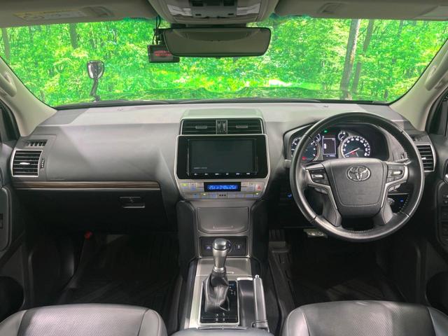 ランドクルーザープラド ＴＸ　Ｌパッケージ　モデリスタエアロ　サンルーフ　純正９インチナビ　４ＷＤ　バックカメラ　ルーフレール　黒革シート　シートベンチレーション　衝突軽減　ドラレコ　ＥＴＣ　レーダークルーズ　前席シートエアコン　ＬＥＤヘッド（2枚目）