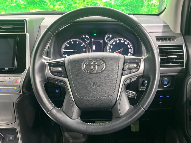 ランドクルーザープラド ＴＸ　Ｌパッケージ　モデリスタエアロ　サンルーフ　純正９インチナビ　４ＷＤ　バックカメラ　ルーフレール　黒革シート　シートベンチレーション　衝突軽減　ドラレコ　ＥＴＣ　レーダークルーズ　前席シートエアコン　ＬＥＤヘッド（12枚目）