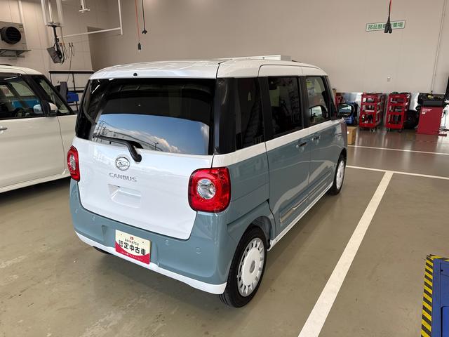 ムーヴキャンバス ストライプスＧターボ　ターボ車　インパネシフト　プッシュスタートスイッチ　電子カードキー　電動パーキングブレーキ　左右オートスライド　レーダーブレーキ　オートハイビーム　レーンキープ　ＡＢＳ（8枚目）