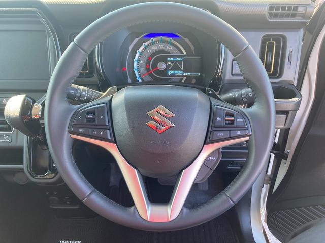 ハスラー ＨＹＢＲＩＤ　Ｘターボ　３型　クルコン　ＬＥＤヘッドライト　オートライト　プッシュスタート　シートヒーター　オートエアコン　衝突被害軽減システム　アイドリングストップ　横滑り防止機能　衝突安全ボディ　盗難防止システムアダクティブクルーズコントロール（27枚目）