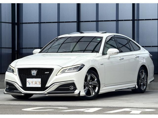 クラウンハイブリッド RSアドバンス 全国対応2年ハイブリット保証走行無制限 モデリスタフルエアロ サンルーフ ホワイトレザーシート メーカーナビフルセグ Bluetooth バックカメラ ブラインドスポット モデリスタマフラー 記録簿有(9枚目)