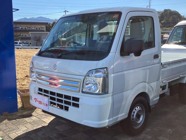 キャリイトラック ＫＣエアコン・パワステ　５速マニュアル　４ＷＤ　三方開　デュアルカメラブレーキサポート　衝突軽減ブレーキ　車線逸脱警報　パーキングセンサー　ＡＭ／ＦＭラジオ　アイドリングストップ　キーレス　パワーウインドウ　横滑り防止（3枚目）