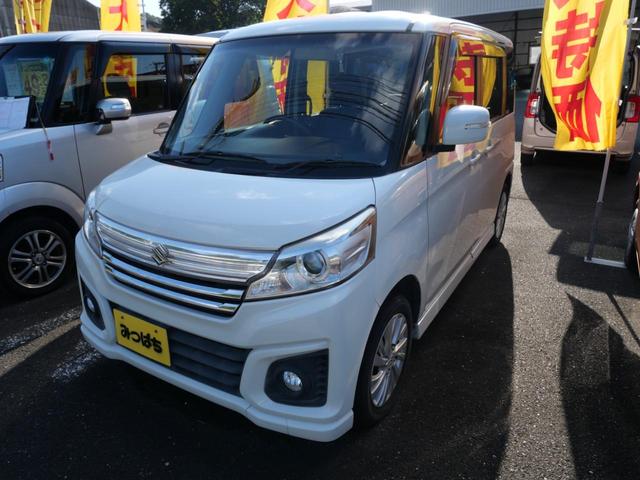 スペーシアカスタム GS 左側電動スライドドア ナビ TV オートエアコン ETC スマートキー プッシュスタート 電動格納ミラー レザー調シートカバー(12枚目)