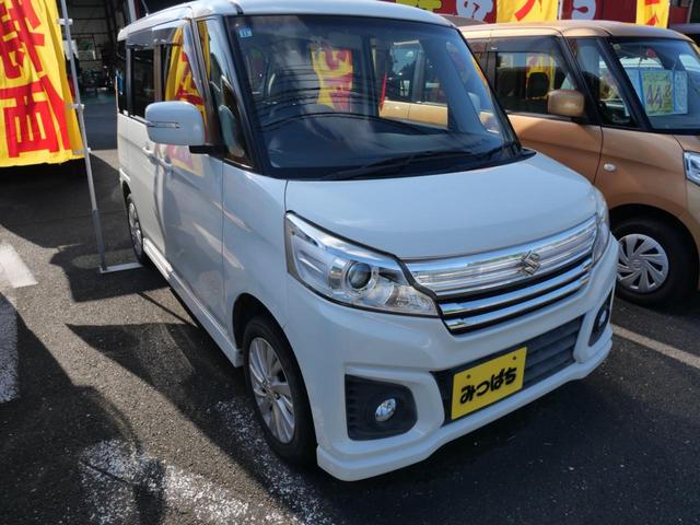 スペーシアカスタム GS 左側電動スライドドア ナビ TV オートエアコン ETC スマートキー プッシュスタート 電動格納ミラー レザー調シートカバー(14枚目)