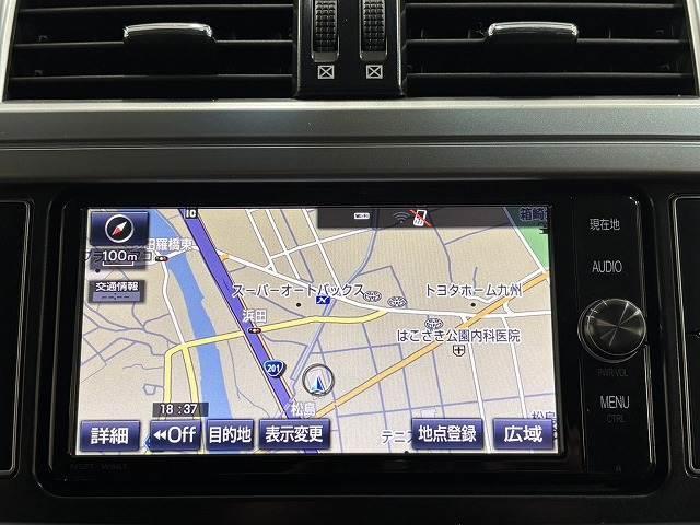 ランドクルーザープラド ＴＸ　Ｌパッケージ　ワンオーナー／ブラックルーフレール／７人乗り／黒革シート／純正ナビ／地デジ／パワーシート／クルーズコントロール／ＬＥＤヘッドライト／プッシュスタート／スマートキー（3枚目）