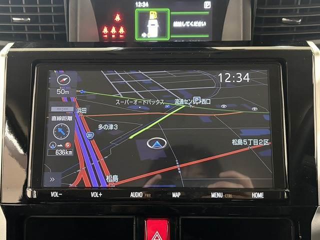 ルーミー □カスタムＧ　純正９インチナビ／全周囲／ＬＥＤヘッドライト／衝突軽減ブレーキ／レーダークルコン／クリアランスソナー／アイドリングストップ／両側電動スライド／ＥＴＣ／地デジ／Ｂｌｕｅｔｏｏｔｈ／スマートキー／（3枚目）