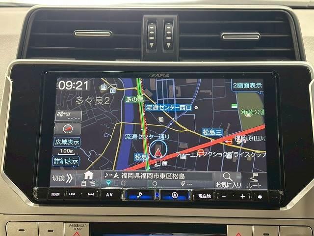 ランドクルーザープラド ＴＸ　Ｌパッケージ　７人乗り／サンルーフ／９型ナビ地デジ／バックカメラ／革シート／追従クルコン／パワーシート／シートベンチレーション／オートハイビーム／ＬＥＤヘッドライト／ＥＴＣ／スマートキー／オートエアコン（3枚目）