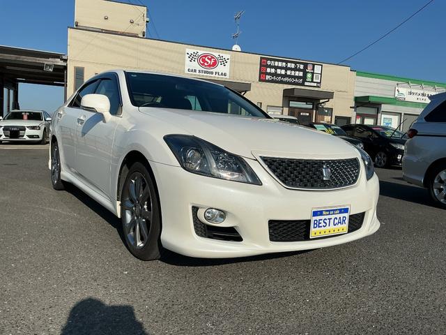 クラウン 3.5アスリート レザーシート シートヒーター 前席パワーシート プッシュスタート スマートキー ETC Bカメラ マルチナビ リア電動サンシェード(6枚目)