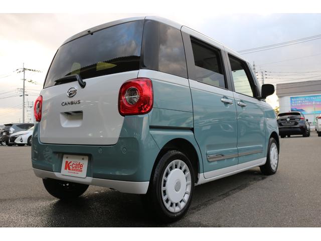 ムーヴキャンバス ストライプスＧ　バックカメラ　両側電動スライドドア　クリアランスソナー　衝突被害軽減システム　オートライト　ＬＥＤヘッドランプ　スマートキー　アイドリングストップ　電動格納ミラー　シートヒーター　ベンチシート　ＣＶＴ（16枚目）