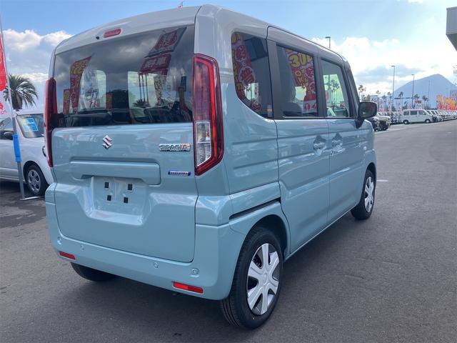 スペーシア ハイブリッドX 両側電動スライドドア クリアランスソナー 衝突被害軽減システム オートライト LEDヘッドランプ スマートキー アイドリングストップ 電動格納ミラー シートヒーター ベンチシート CVT(6枚目)