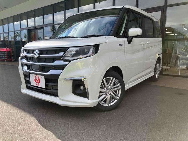 ソリオ ハイブリッドＭＺ　クリアランスソナー　オートクルーズコントロール　レーンアシスト　衝突被害軽減システム　両側電動スライドドア　オートライト　スマートキー　アイドリングストップ　電動格納ミラー　シートヒーター　ＣＶＴ（13枚目）